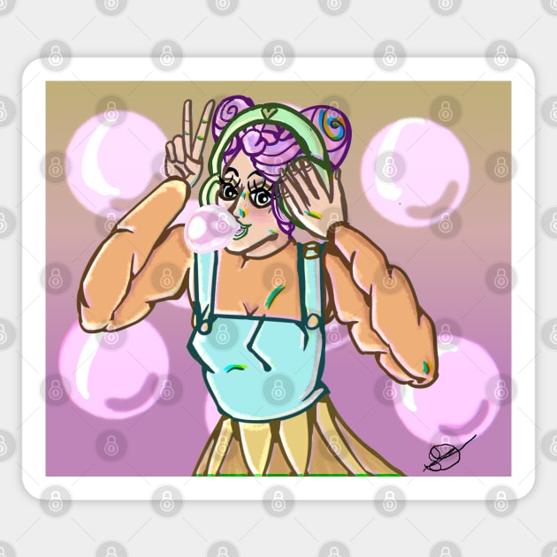 Bubblegum Girl V1 Sticker by Awesomesauceme